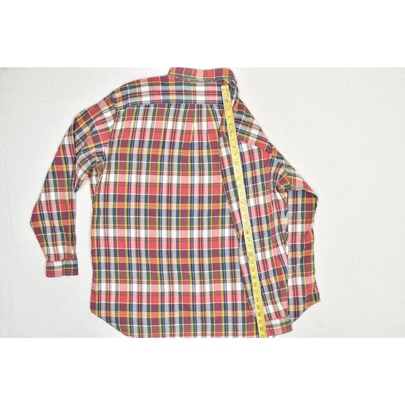 Ralph Lauren Big & Tall Size 3XLT Red Plaid 100% Cotton Button Up - Picture 7 of 8